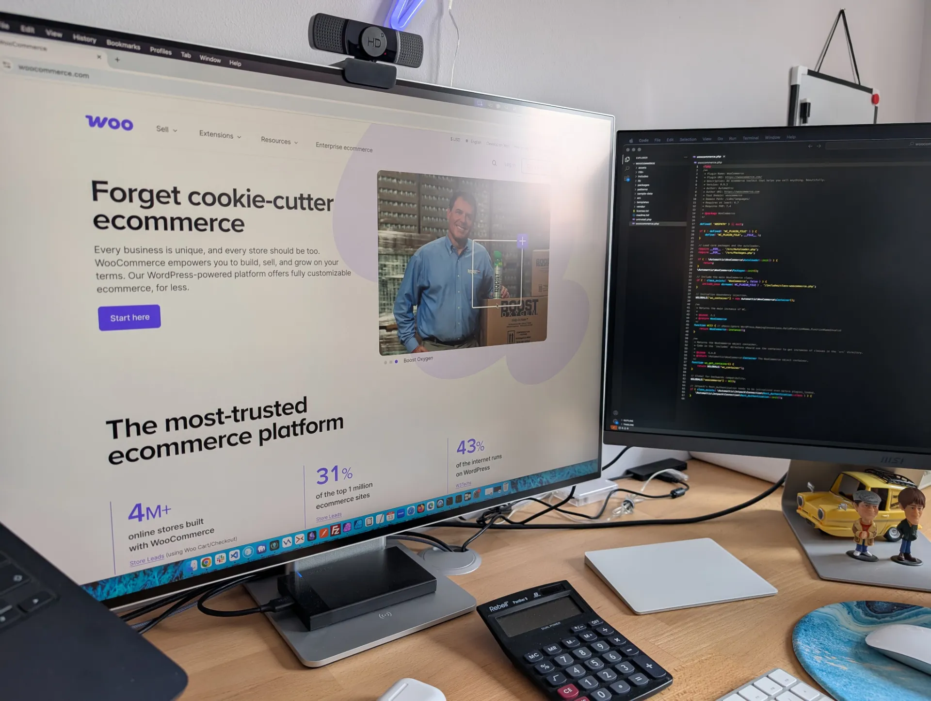 woo website on computer