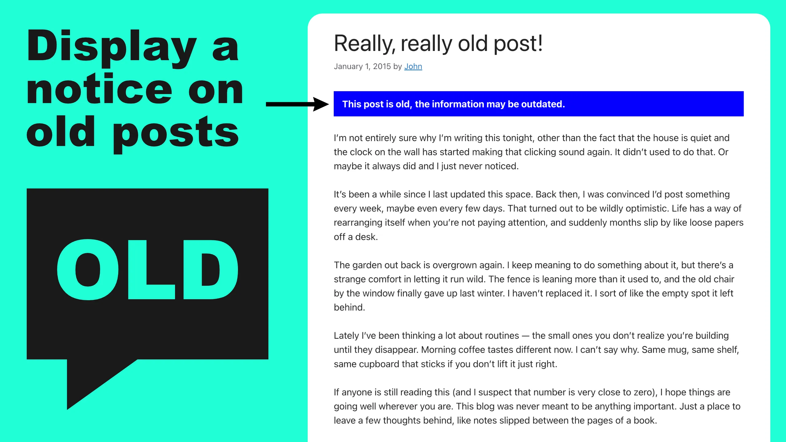 old post notice screenshot