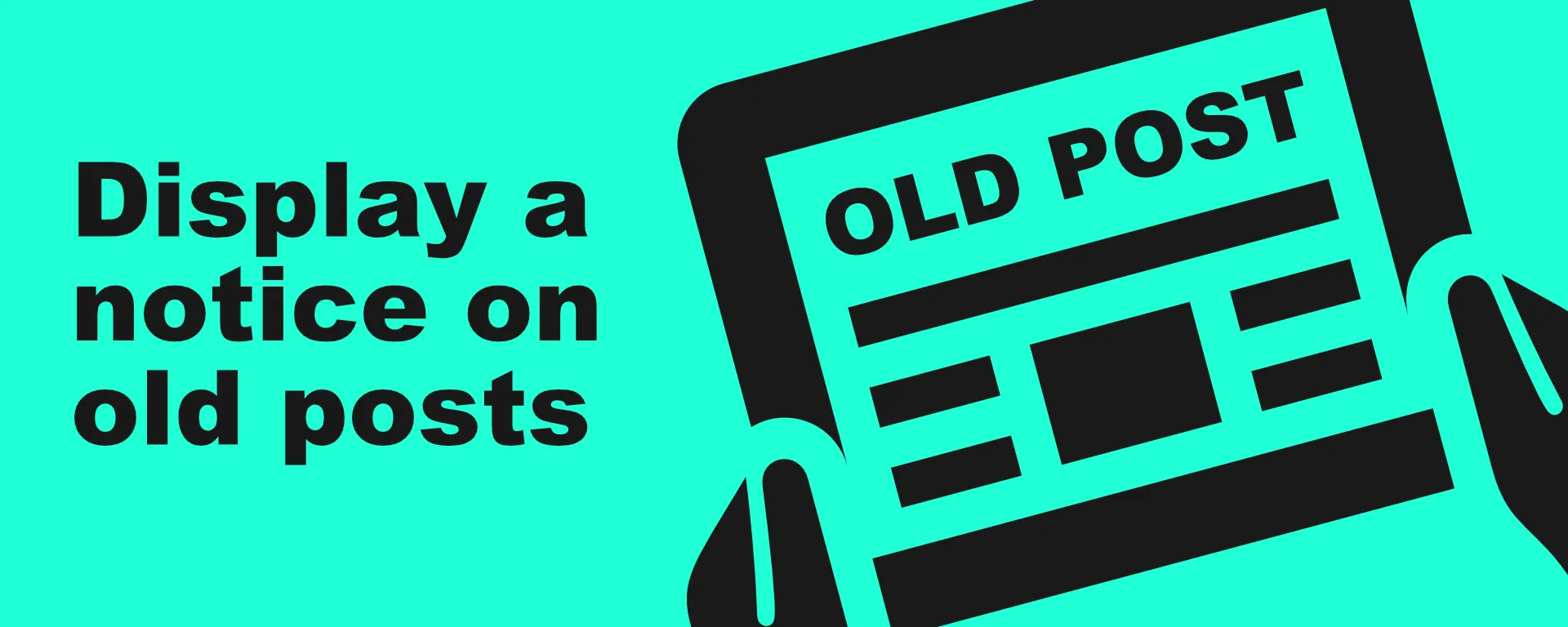 old post notice with tablet