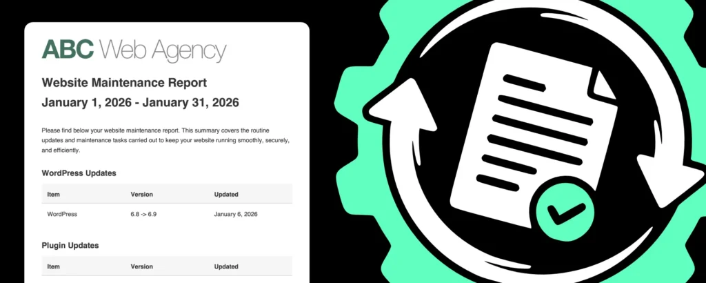 site updates report with icon